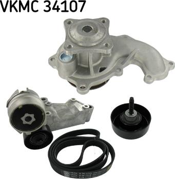 SKF VKMC 34107 - Pompa acqua + Kit cinghia Poly V autozon.pro