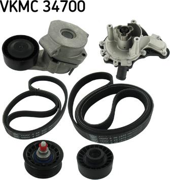 SKF VKMC 34700 - Pompa acqua + Kit cinghia Poly V autozon.pro