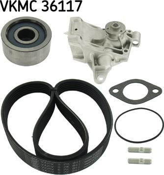 SKF VKMC 36117 - Pompa acqua + Kit cinghia Poly V autozon.pro