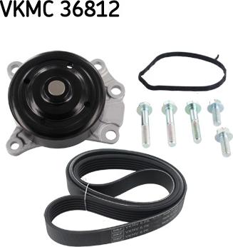 SKF VKMC 36812 - Pompa acqua + Kit cinghia Poly V autozon.pro