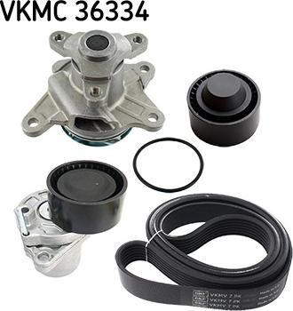 SKF VKMC 36334 - Pompa acqua + Kit cinghia Poly V autozon.pro