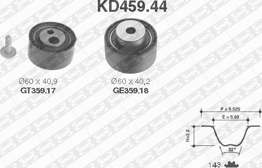 SNR KD459.44 - Kit cinghie dentate autozon.pro