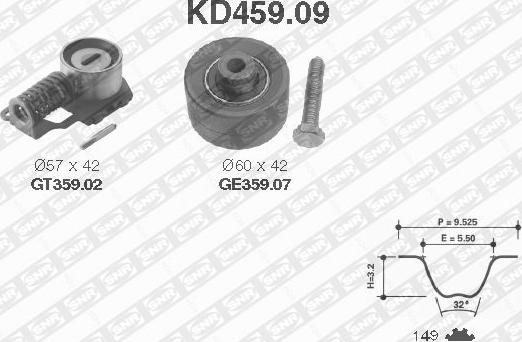 SNR KD459.09 - Kit cinghie dentate autozon.pro