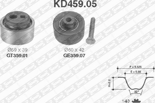 SNR KD459.05 - Kit cinghie dentate autozon.pro