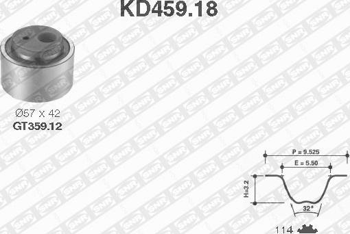 SNR KD459.18 - Kit cinghie dentate autozon.pro