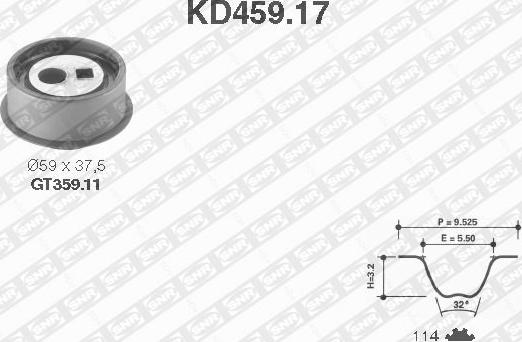 SNR KD459.17 - Kit cinghie dentate autozon.pro