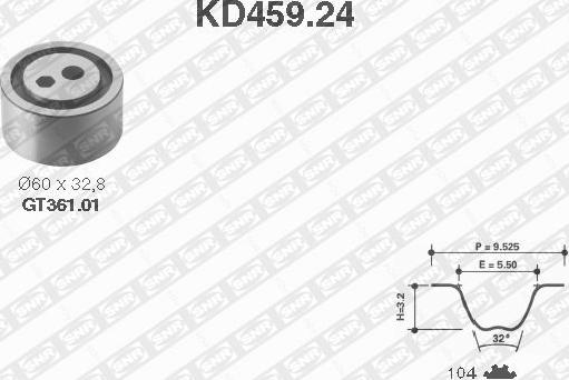 SNR KD459.24 - Kit cinghie dentate autozon.pro