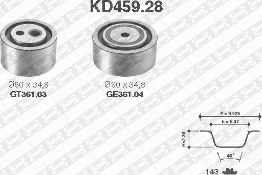 SNR KD459.28 - Kit cinghie dentate autozon.pro