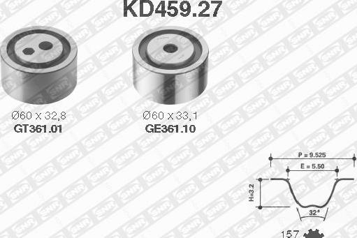 SNR KD459.27 - Kit cinghie dentate autozon.pro