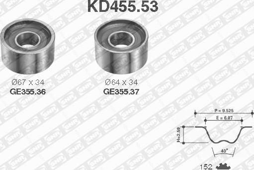 SNR KD455.53 - Kit cinghie dentate autozon.pro