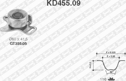 SNR KD455.09 - Kit cinghie dentate autozon.pro