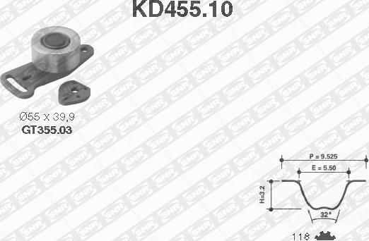 SNR KD455.10 - Kit cinghie dentate autozon.pro