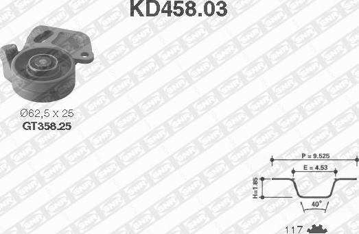 SNR KD458.03 - Kit cinghie dentate autozon.pro