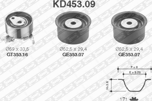 SNR KD453.09 - Kit cinghie dentate autozon.pro