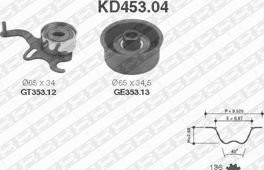 SNR KD453.04 - Kit cinghie dentate autozon.pro