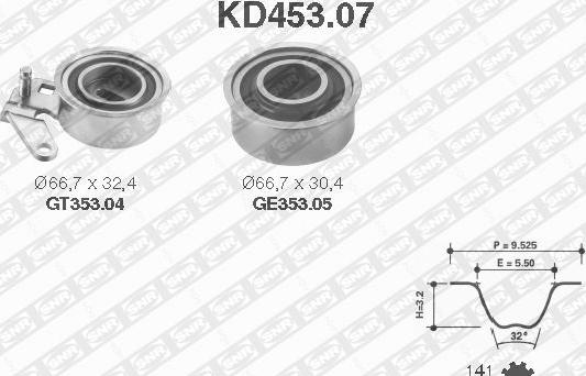 SNR KD453.07 - Kit cinghie dentate autozon.pro