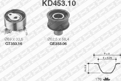 SNR KD453.10 - Kit cinghie dentate autozon.pro