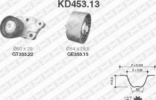 SNR KD453.13 - Kit cinghie dentate autozon.pro