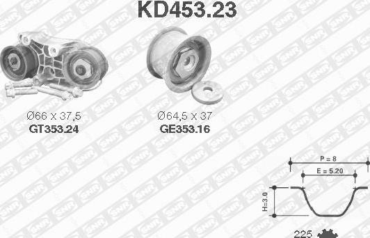 SNR KD453.23 - Kit cinghie dentate autozon.pro