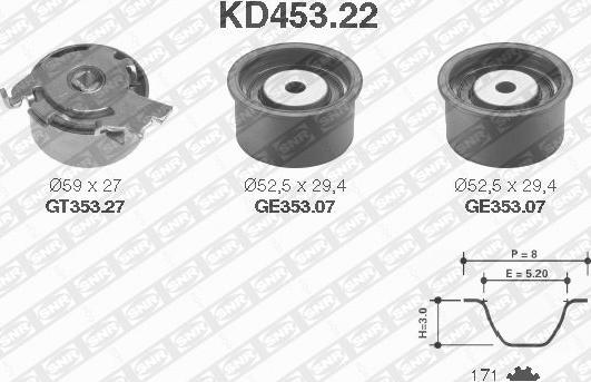 SNR KD453.22 - Kit cinghie dentate autozon.pro