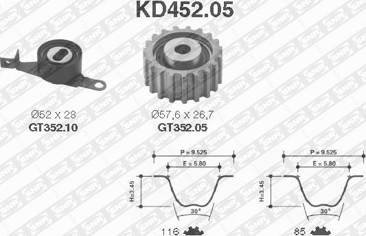 SNR KD452.05 - Kit cinghie dentate autozon.pro