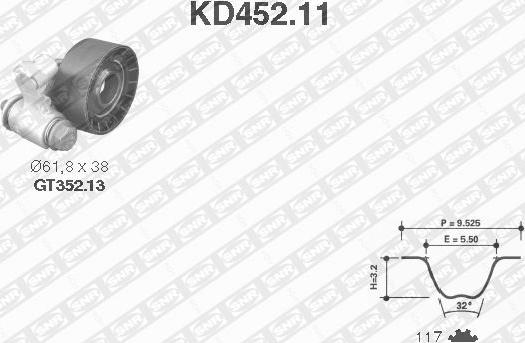 SNR KD452.11 - Kit cinghie dentate autozon.pro