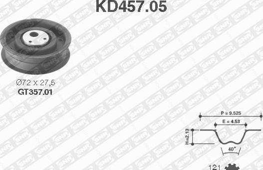 SNR KD457.05 - Kit cinghie dentate autozon.pro