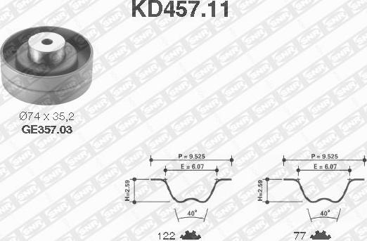 SNR KD457.11 - Kit cinghie dentate autozon.pro