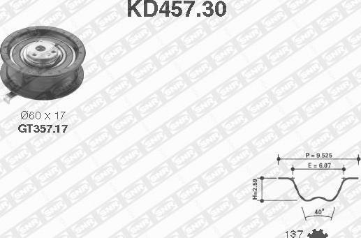 SNR KD457.30 - Kit cinghie dentate autozon.pro