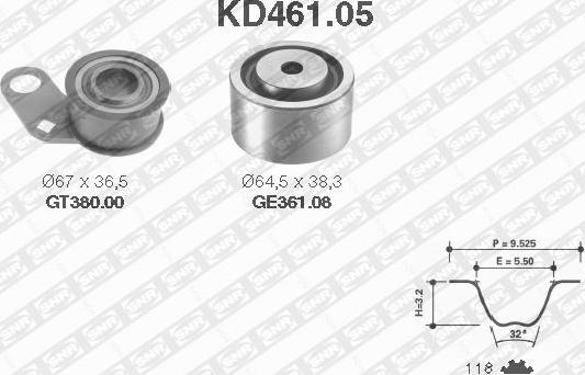 SNR KD461.05 - Kit cinghie dentate autozon.pro