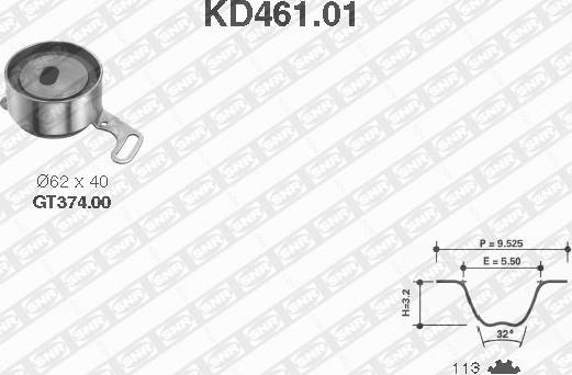 SNR KD461.01 - Kit cinghie dentate autozon.pro