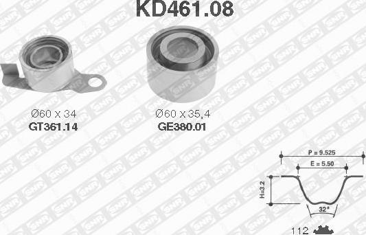 SNR KD461.08 - Kit cinghie dentate autozon.pro