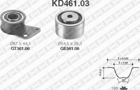 SNR KD461.03 - Kit cinghie dentate autozon.pro