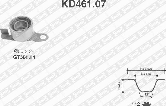 SNR KD461.07 - Kit cinghie dentate autozon.pro