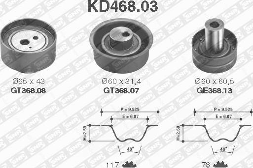 SNR KD468.03 - Kit cinghie dentate autozon.pro