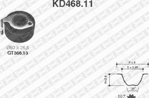 SNR KD468.11 - Kit cinghie dentate autozon.pro