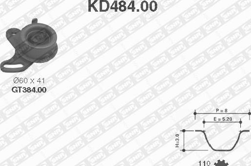 SNR KD484.00 - Kit cinghie dentate autozon.pro