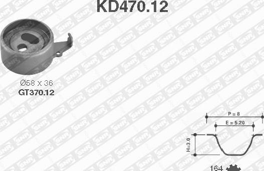 SNR KD470.12 - Kit cinghie dentate autozon.pro