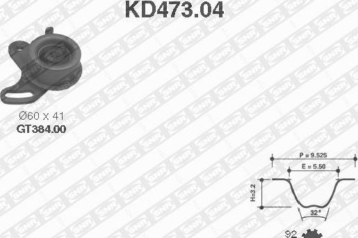 SNR KD473.04 - Kit cinghie dentate autozon.pro