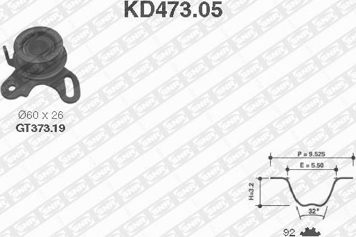 SNR KD473.05 - Kit cinghie dentate autozon.pro