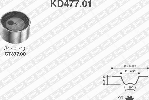 SNR KD477.01 - Kit cinghie dentate autozon.pro