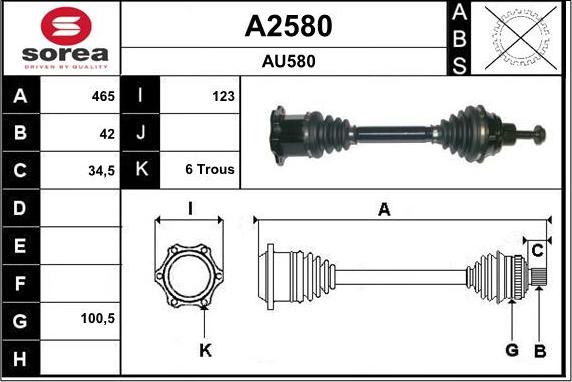 SNRA A2580 - Albero motore / Semiasse autozon.pro