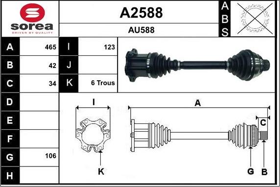 SNRA A2588 - Albero motore / Semiasse autozon.pro