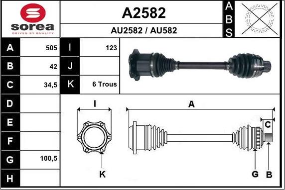 SNRA A2582 - Albero motore / Semiasse autozon.pro