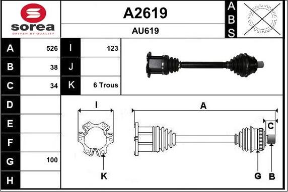 SNRA A2619 - Albero motore / Semiasse autozon.pro