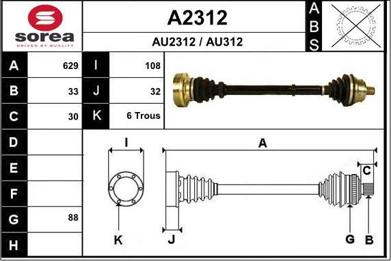 SNRA A2312 - Albero motore / Semiasse autozon.pro