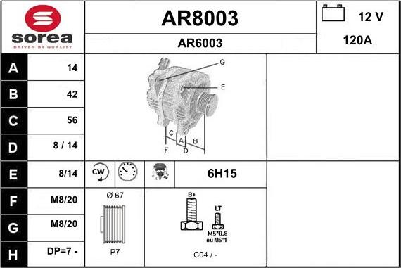 SNRA AR8003 - Alternatore autozon.pro