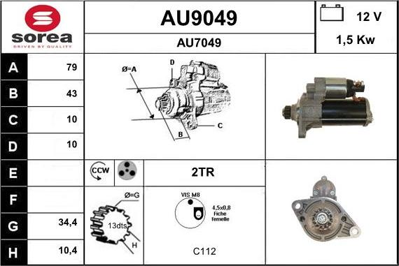 SNRA AU9049 - Motorino d'avviamento autozon.pro