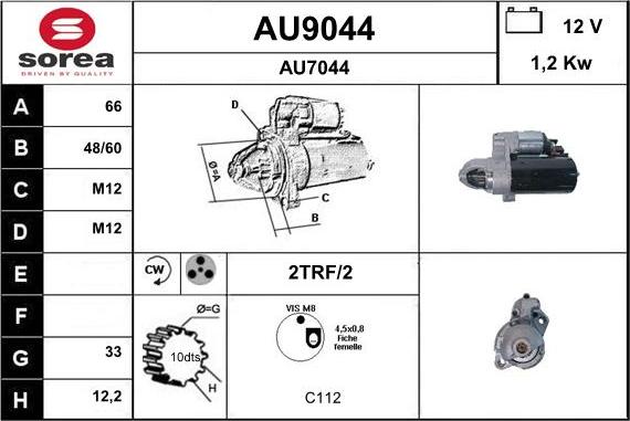 SNRA AU9044 - Motorino d'avviamento autozon.pro