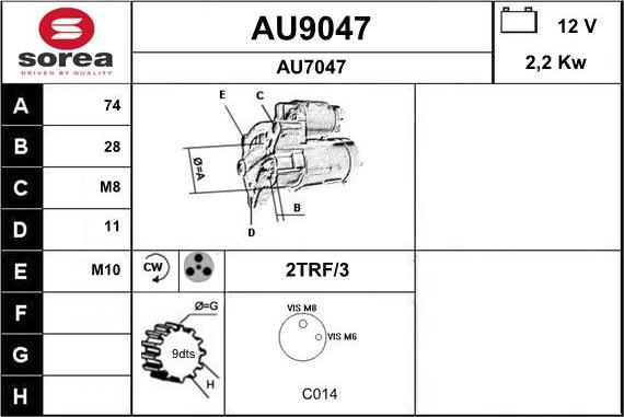 SNRA AU9047 - Motorino d'avviamento autozon.pro